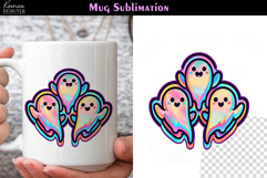 Cute Halloween Ghost | Iridescent Neon Halloween Coffee Mug Product Image 1