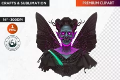 Wicked Fairy Halloween Clipart, Halloween PNG, Neon clipart Product Image 1