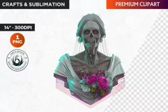 Undead bride Halloween Clipart, Halloween PNG, Neon clipart Product Image 1
