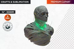 Mummy Halloween Clipart, Halloween PNG, Neon clipart Product Image 1