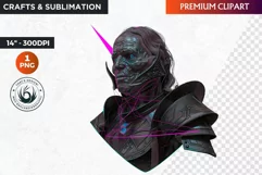 Spectral knight Halloween Clipart, Halloween PNG, Neon PNG Product Image 1