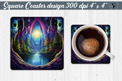 Square Coaster | Neon | Halloween coaster Product Image 1
