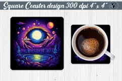 Square Coaster | Neon | Halloween coaster Product Image 1
