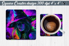 Square Coaster | Neon | Halloween coaster Product Image 1