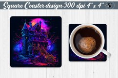 Square Coaster | Neon | Halloween coaster Product Image 1