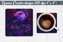 Square Coaster | Neon | Halloween coaster Product Image 1