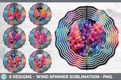 Bundle of six Alcohol Ink Hyacinths Wind Spinner designs.