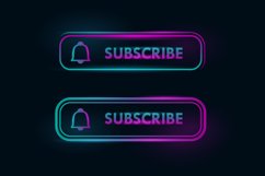 Neon light subscribe banner design template Product Image 2