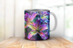 Neon Lily Flowers Digital Paper Bundle Product Image 2