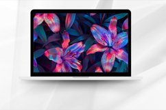 Neon Lily Flowers Digital Paper Bundle Product Image 5