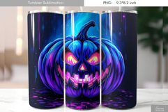 Halloween Neon Iridescent Pumpkin Tumbler Sublimation Product Image 1