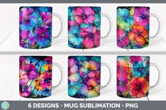 Bundle of six Alcohol Ink Petunias Mug Wrap designs.