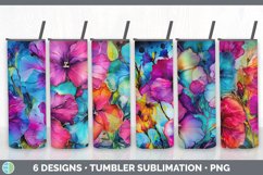 Bundle of six Alcohol Ink Petunias Tumbler designs.