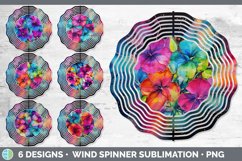 Bundle of six Alcohol Ink Petunias Wind Spinner designs.