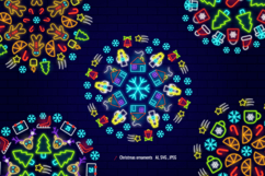 Christmas Vector Neon Ornaments Product Image 1