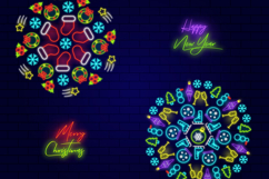 Christmas Vector Neon Ornaments Product Image 2