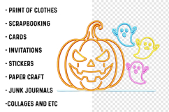 Neon Pumpkin Ghost Png Product Image 3
