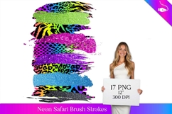 Neon Animal Print Brush Strokes Clipart | Colorful Safari Product Image 1