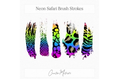 Neon Animal Print Brush Strokes Clipart | Colorful Safari Product Image 3