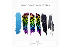 Neon Animal Print Brush Strokes Clipart | Colorful Safari Product Image 4