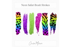 Neon Animal Print Brush Strokes Clipart | Colorful Safari Product Image 5
