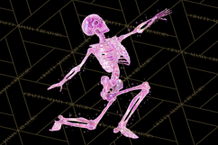 Neon Skeleton Clipart PNG, Patterned Skull Art, Halloween Product Image 3