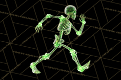 Neon Skeleton Clipart PNG, Patterned Skull Art, Halloween Product Image 5