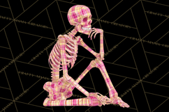 Neon Skeleton Clipart PNG, Patterned Skull Art, Halloween Product Image 5