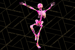 Neon Skeleton Clipart PNG, Patterned Skull Art, Halloween Product Image 2