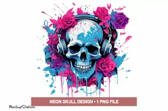 Skull and Roses T-shirt Design | Sublimation PNG Designs Product Image 2