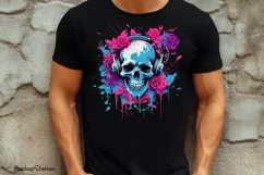 Skull and Roses T-shirt Design | Sublimation PNG Designs Product Image 3