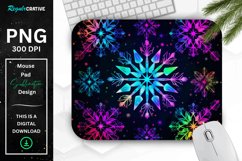 Neon Snowflake Pattern Mouse Pad Product Image 1