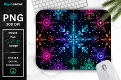 Neon Snowflake Pattern Mouse Pad Product Image 1