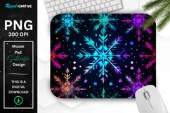 Neon Snowflake Pattern Mouse Pad Product Image 1