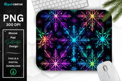 Neon Snowflake Pattern Mouse Pad Product Image 1