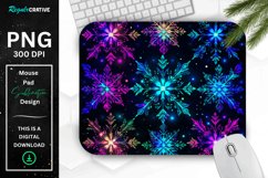 Neon Snowflake Pattern Mouse Pad Product Image 1