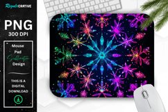 Neon Snowflake Pattern Mouse Pad Product Image 1