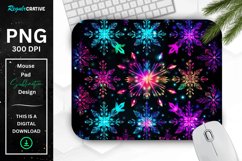 Neon Snowflake Pattern Mouse Pad Product Image 1