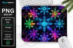 Neon Snowflake Pattern Mouse Pad Product Image 1