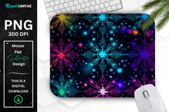 Neon Snowflake Pattern Mouse Pad Product Image 1