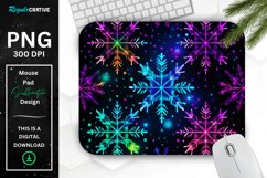 Neon Snowflake Pattern Mouse Pad Product Image 1