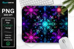 Neon Snowflake Pattern Mouse Pad Product Image 1