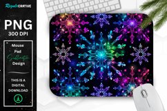 Neon Snowflake Pattern Mouse Pad Product Image 1