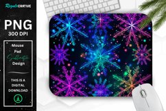 Neon Snowflake Pattern Mouse Pad Product Image 1