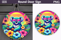 Tropical Koala Sunset Sign | Summer Door Decor Product Image 1
