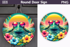 Tropical Turtle Sunset Sign | Summer Door Decor Product Image 1