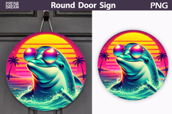 Dolphin Sunset Sign | Tropical Beach Door Decor Product Image 1