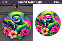 Sloth Floral Sunset Sign | Tropical Door Decor Product Image 1