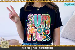 Neon Summer Floral is a professional design that is available at 300dpi PNG to use for Sublimation, iron-on transfer, DTG Printing and normal printing.