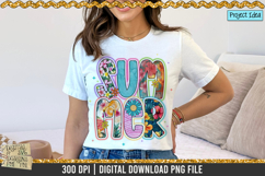 Neon Summer Floral is a professional design that is available at 300dpi PNG to use for Sublimation, iron-on transfer, DTG Printing and normal printing.